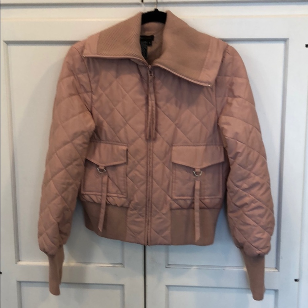 Bcbg -Mauve pink bomber jacket with notch collar